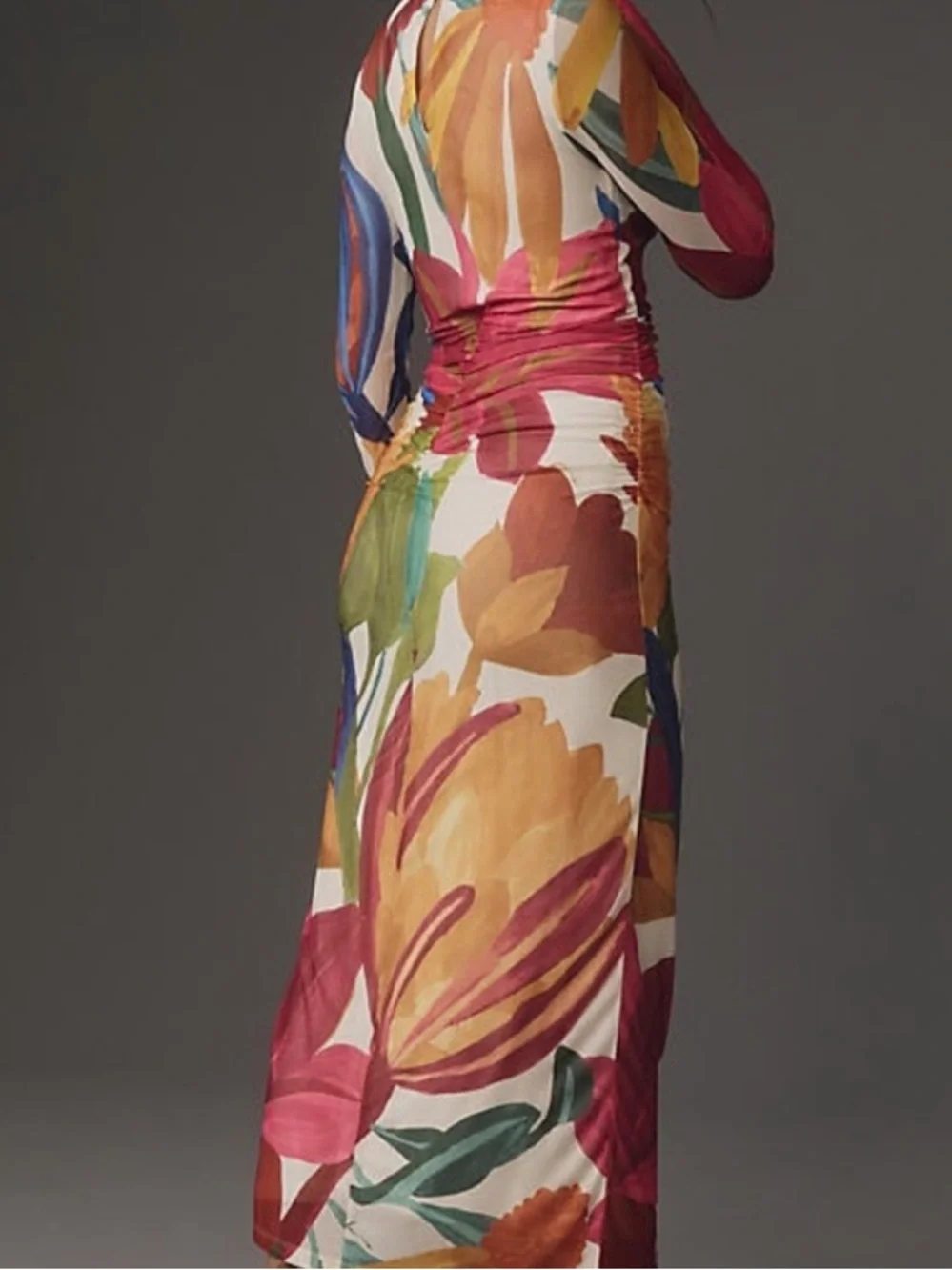 NWT Farm Rio Long-Sleeve Mock-Neck Mesh Slim Midi Dress NWT Large - Picture 3 of 13